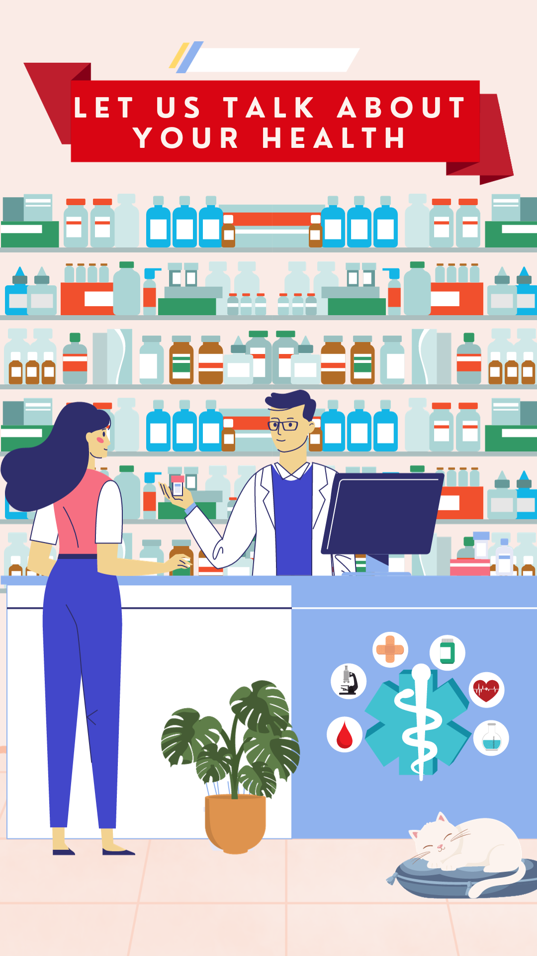 Blue Illustration World Pharmacists Day Instagram Story
